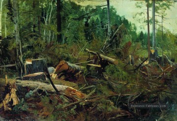 paysage classique d’abattage Ivan Ivanovitch forêt Peinture à l'huile